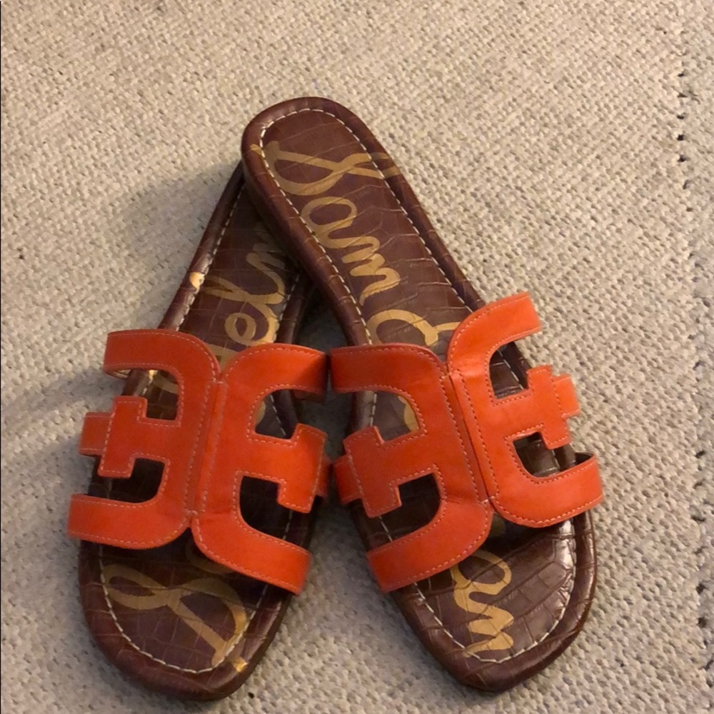 Sam Edelman orange leather sandals